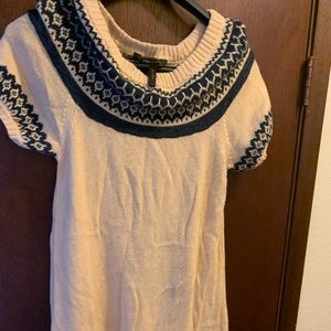 BCBGMaxAzria Navy and Cream Sweater Dress